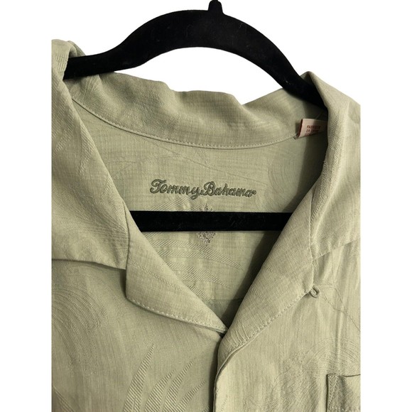 Tommy Bahama Mens Size XXL 2XL Shirt Silk Hawaiian Green Button Up - Picture 3 of 4